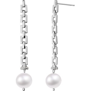 Pearls - Biżuteria Yes Kolczyki srebrne z perłami i cyrkoniami - Pearls