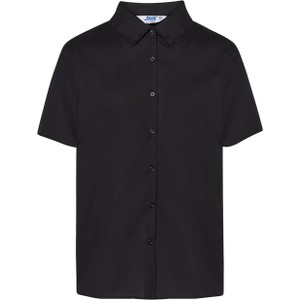 Czarna koszula jk-collection.pl z krótkim rękawem w stylu casual