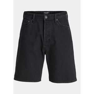 Czarne spodenki Jack & Jones z jeansu w młodzieżowym stylu