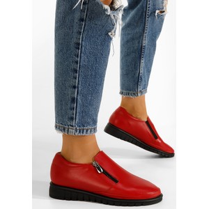 Czerwone półbuty Zapatos ze skóry