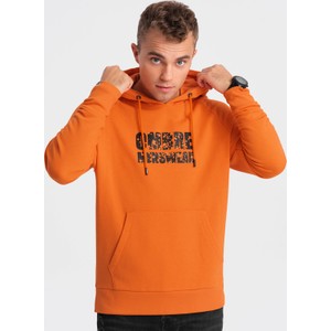 Pomarańczowa bluza Ombre z nadrukiem z bawełny w młodzieżowym stylu