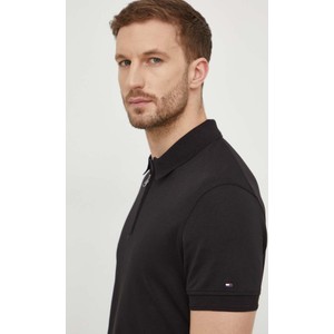 Czarny t-shirt Tommy Hilfiger z krótkim rękawem z bawełny w stylu casual
