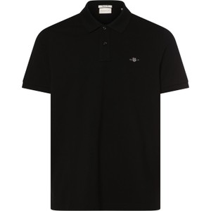 Czarna koszulka polo Gant z krótkim rękawem z bawełny