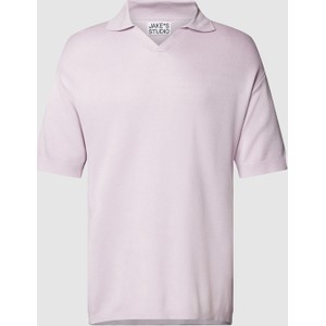 Różowy t-shirt Jake*s Studio Men z krótkim rękawem w stylu casual
