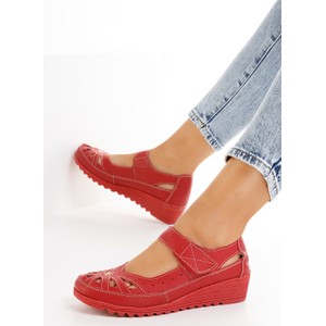 Czerwone baleriny Zapatos w stylu casual