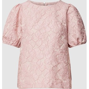 Różowa bluzka Rich & Royal z krótkim rękawem w stylu casual