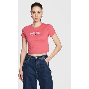 Różowy t-shirt Tommy Jeans
