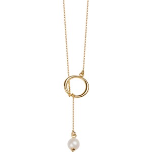 Pearls - Biżuteria Yes Naszyjnik srebrny pozłacany z perłami - koło - Pearls