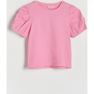 Różowa bluzka dziecięca Reserved z dzianiny