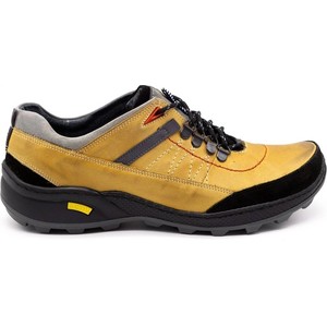 Żółte buty trekkingowe Butymodne sznurowane