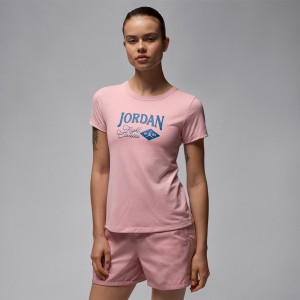 Różowy t-shirt Jordan w młodzieżowym stylu