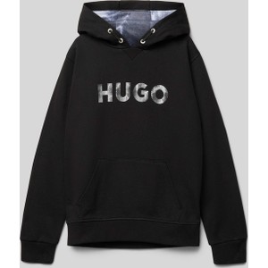 Czarna bluza dziecięca Hugo Boss dla chłopców z bawełny