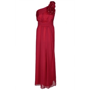 Czerwona sukienka Fokus z rubinem z przeźroczystą kieszenią