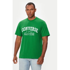 Zielony t-shirt Converse w młodzieżowym stylu