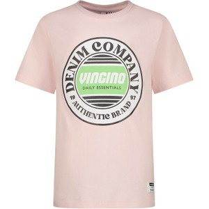 Różowa koszulka dziecięca Vingino dla chłopców z krótkim rękawem