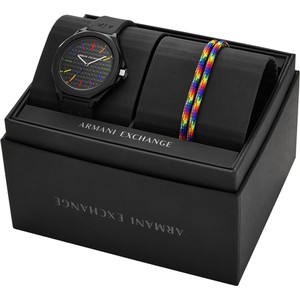 Zestaw zegarek i bransoletka Armani Exchange Andrea Gift Set AX7158SET Czarny