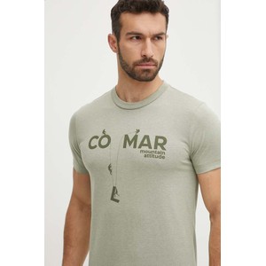 Zielony t-shirt Colmar z krótkim rękawem z nadrukiem