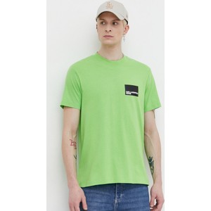 Zielony t-shirt Karl Lagerfeld z bawełny