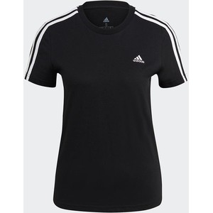 Czarna bluzka Adidas z krótkim rękawem