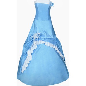 Niebieska sukienka Fokus bez rękawów maxi