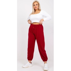 Czerwone spodnie sportowe Basic Feel Good w stylu casual z bawełny