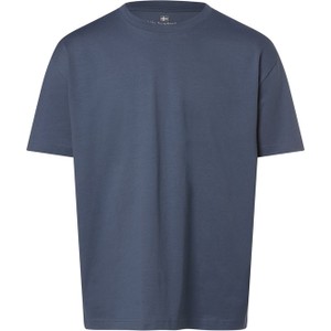Niebieski t-shirt Nils Sundström w stylu klasycznym z bawełny z krótkim rękawem