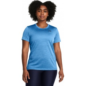 Niebieski t-shirt Under Armour z krótkim rękawem w sportowym stylu z okrągłym dekoltem