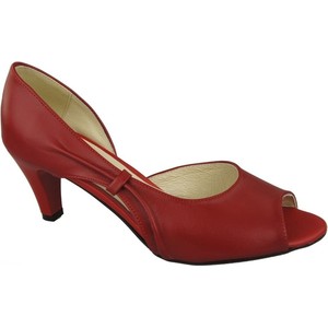 Czerwone sandały Jankobut w stylu klasycznym ze skóry na niskim obcasie