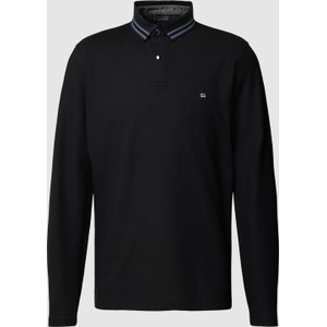 Czarna koszulka polo Christian Berg w stylu casual z długim rękawem z bawełny