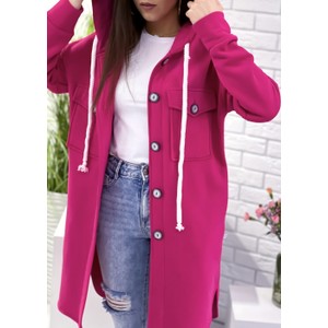 Różowy płaszcz Fason krótki oversize w stylu casual
