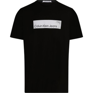 Czarny t-shirt Calvin Klein z nadrukiem z krótkim rękawem