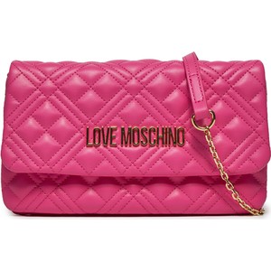 Różowa torebka Love Moschino w młodzieżowym stylu matowa na ramię