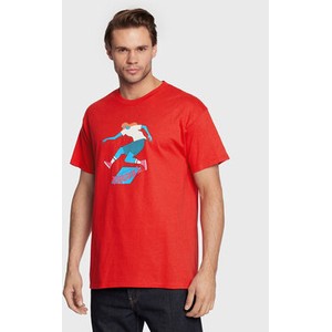 Czerwony t-shirt Thrasher z krótkim rękawem w młodzieżowym stylu z nadrukiem