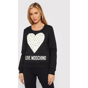 Czarna bluza Love Moschino w młodzieżowym stylu bez kaptura