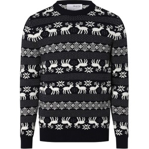 Sweter Selected w bożonarodzeniowy wzór