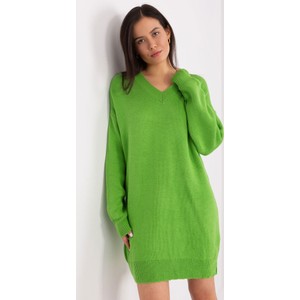 Zielona sukienka Badu z długim rękawem mini