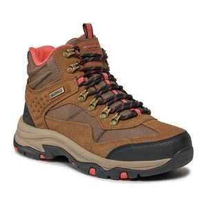 Brązowe buty trekkingowe Skechers sznurowane