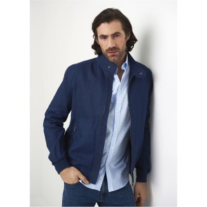 Niebieska kurtka Ochnik w stylu casual z bawełny