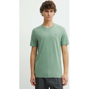 Zielony t-shirt Hollister Co. z bawełny