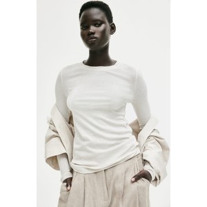 Bluzka H & M w stylu casual z bawełny z długim rękawem