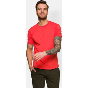 Czerwony t-shirt LANCERTO z bawełny