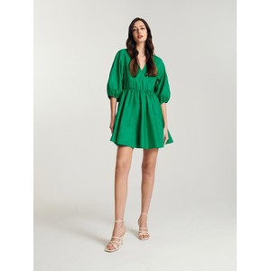 Zielona sukienka Reserved z długim rękawem mini w stylu casual