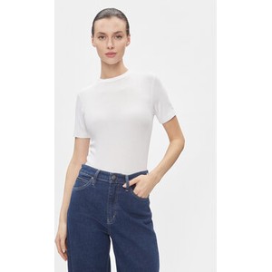 Bluzka Calvin Klein z okrągłym dekoltem z krótkim rękawem