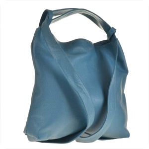 Genuine leather torebko plecak duży niebieski dżinsowy xl