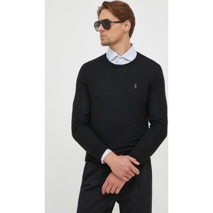 Czarny sweter POLO RALPH LAUREN z wełny w stylu casual