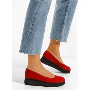 Czerwone czółenka Zapatos w stylu casual na platformie