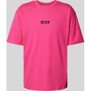 Różowy t-shirt Review z krótkim rękawem