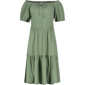 Zielona sukienka Fresh Made mini z okrągłym dekoltem w stylu casual