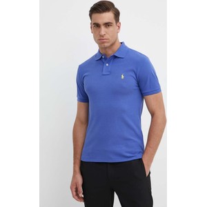 Niebieska koszulka polo POLO RALPH LAUREN z bawełny w stylu casual z krótkim rękawem