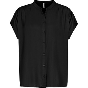 Czarna bluzka Fresh Made w stylu casual z krótkim rękawem